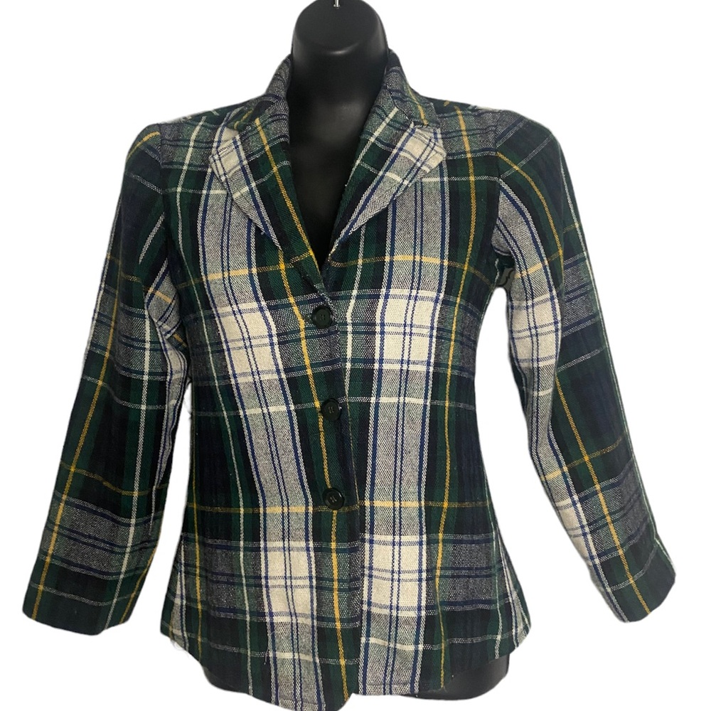 Green Plaid Blazer